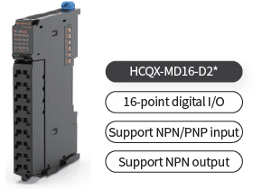 картинка HCQX-MD16-D2 # Модуль расширения контроллера HCFA, 8 дискретных входов, 8 дискретных выходов (NPN), макс. частота 5 кГц, потребляемая мощность до 1,35 Вт от торгового дома «ТЕХНОКОМ+»