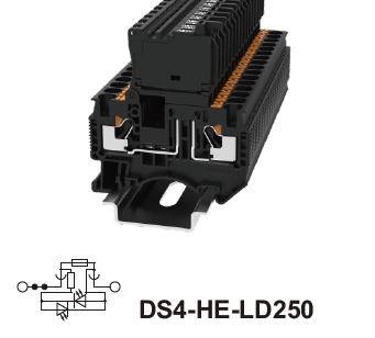 картинка Клемма для установки предохранителя 5x20мм с индикатором 110-250В #DS4-HE-LD250-01P-13-00A(H) от торгового дома «ТЕХНОКОМ+»